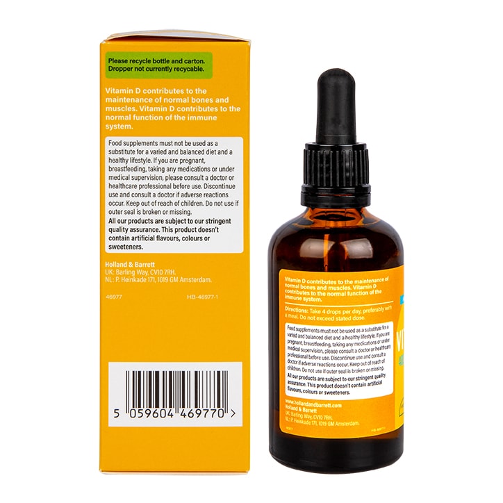 Holland & Barrett Vitamin D 400 I.U. 10ug Liquid 60ml